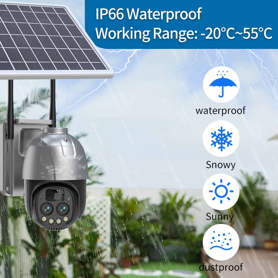 Cámara de vigilancia solar al aire libre HD visión nocturna intercomunicador de voz remoto 4g cámara doméstica al aire libre impermeable