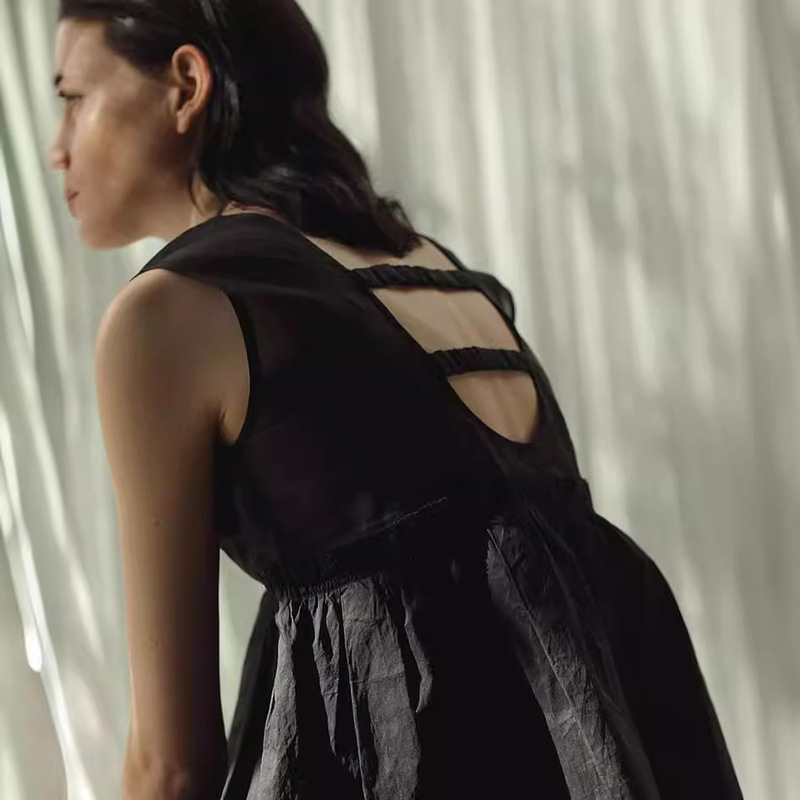 Dry Crane Spring and Summer New Japanese Style Fashionable Sexy Backless Comfortable Vest Shirt Slimming Sleeveless Breathable Top for Women