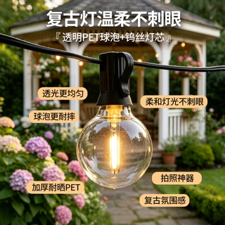 跨境热销G40亚马逊热门户外防水灯串庭院花园装饰灯太阳能LED灯串
