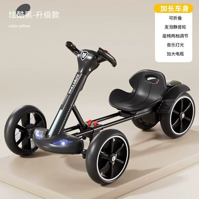 Qatlanan elektrik velosipedlər suitable for adults, boys - black-large-battery-high-spec-model-extended-body-adjustable-seat-foam-silent-wheels-foldable-music-early-education-official-standard-configuration