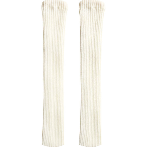 Sock covers for women solid color double-needle knitted thick line vertical strip long boot covers college style girl jk Japanese trend pile socks