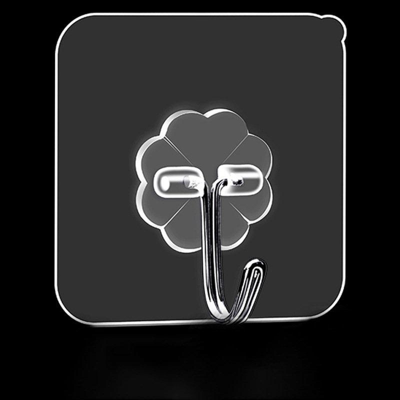 Gancho sin costuras sin punzón adhesivo fuerte colgante de pared transparente gancho impermeable transparente gancho pegajoso al por mayor