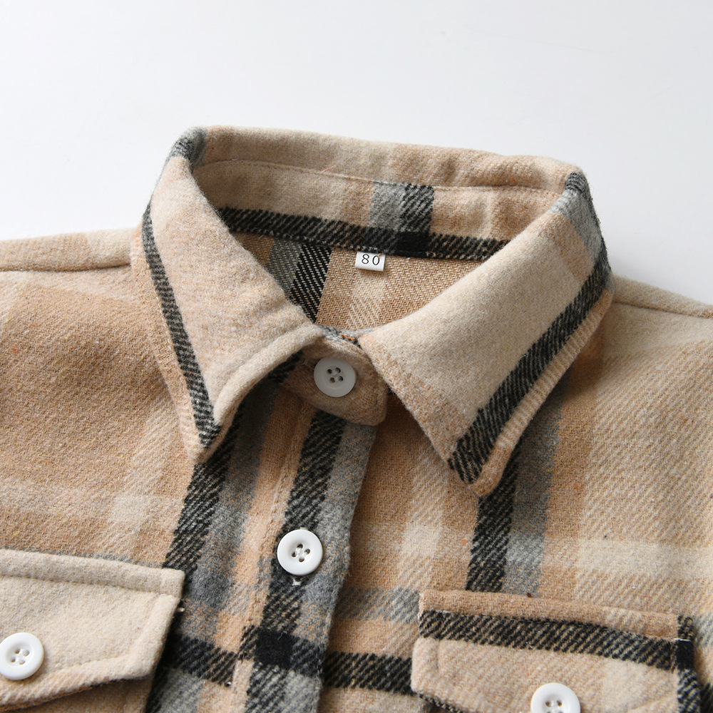 Casual Plaid Cotton Boys Outerwear display picture 8