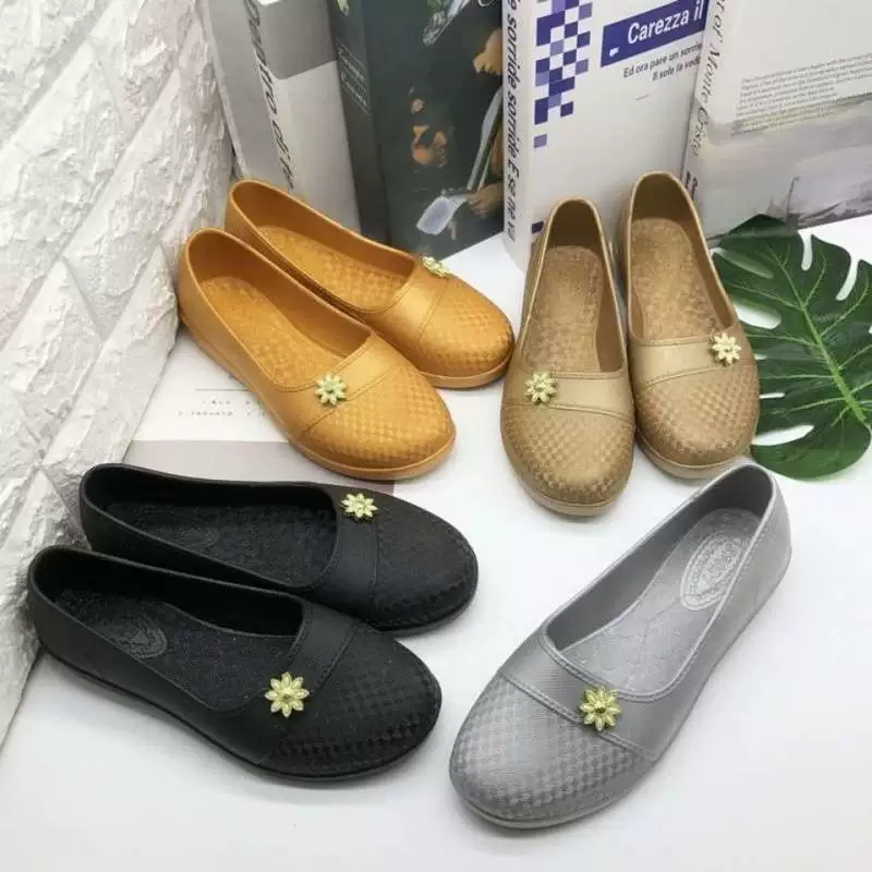 Дождевые сапоги для мам с короткой трубкой, дождевые сапоги, нескользящая повседневная резиновая обувь на плоской подошве для охраны труда, туфли на плоской подошве, женская обувь для работы на кухне, пластиковая обувь