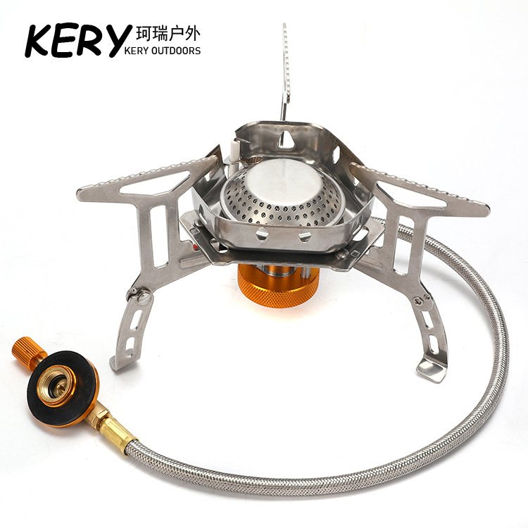 New camping windproof stove head, outdoor portable gas stove, hot pot barbecue stove