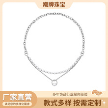 定制珍珠手链男士新款情侣项链吊坠女生配饰冷淡风锁骨链甜酷