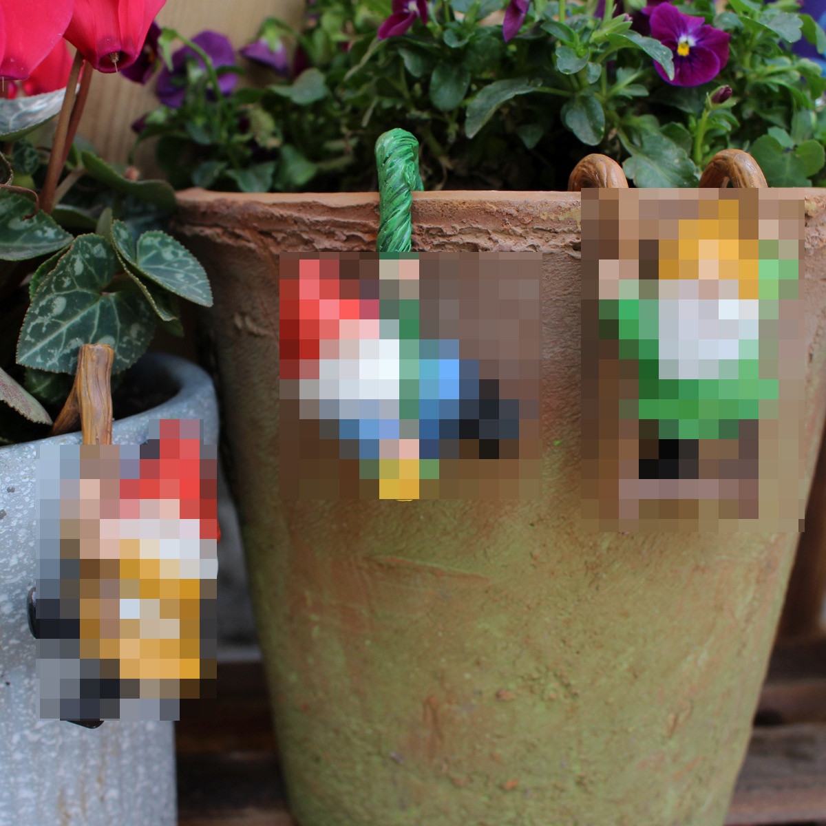 跨境新品矮人套三爬梯子摆件花盆挂件花园庭院阳台壁挂装饰品吊件