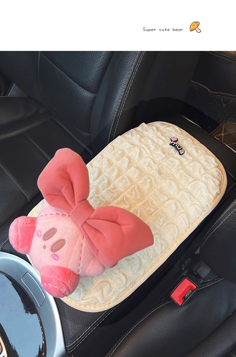 Car armrest box pad creative cartoon cute doll hand gloves central decoration car interior accessories decoration women