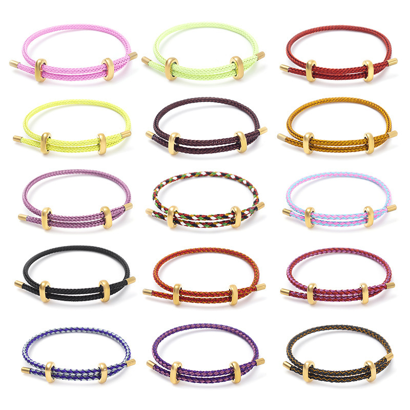 10g Weight 304 Stainless Steel Pendant Material Bracelets Classification rope Chain Material Simple Style Solid Color 304 Stainless Steel Bracelets In Bulk