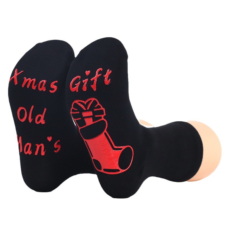 Calcetines Navideños de Santa Claus en Existencia, Calcetines de Navidad para Hombre y Mujer de Amazon, Calcetines Antideslizantes hasta la Pantorrilla con Letras, Artículo Popular de Navidad