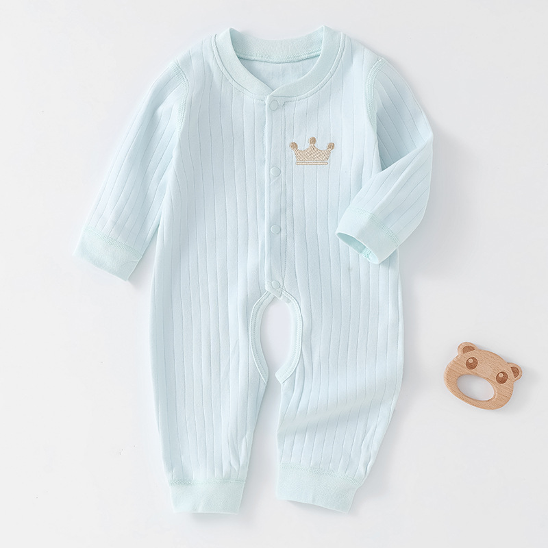 Mono para bebé, ropa sin costuras para primavera y otoño, ropa de recién nacido de algodón puro Clase A, ropa interior para bebé con abertura en la entrepierna, pijamas de estilo coreano de manga larga