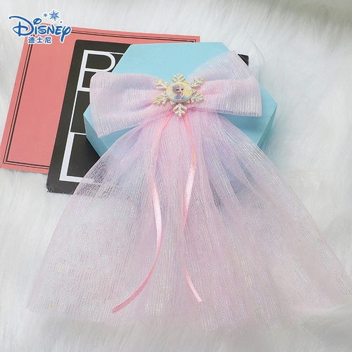 Disney Children's Hair Accessories Frozen Elsa Hair Clip Girls Baby Cute Headwear Head Scarf
