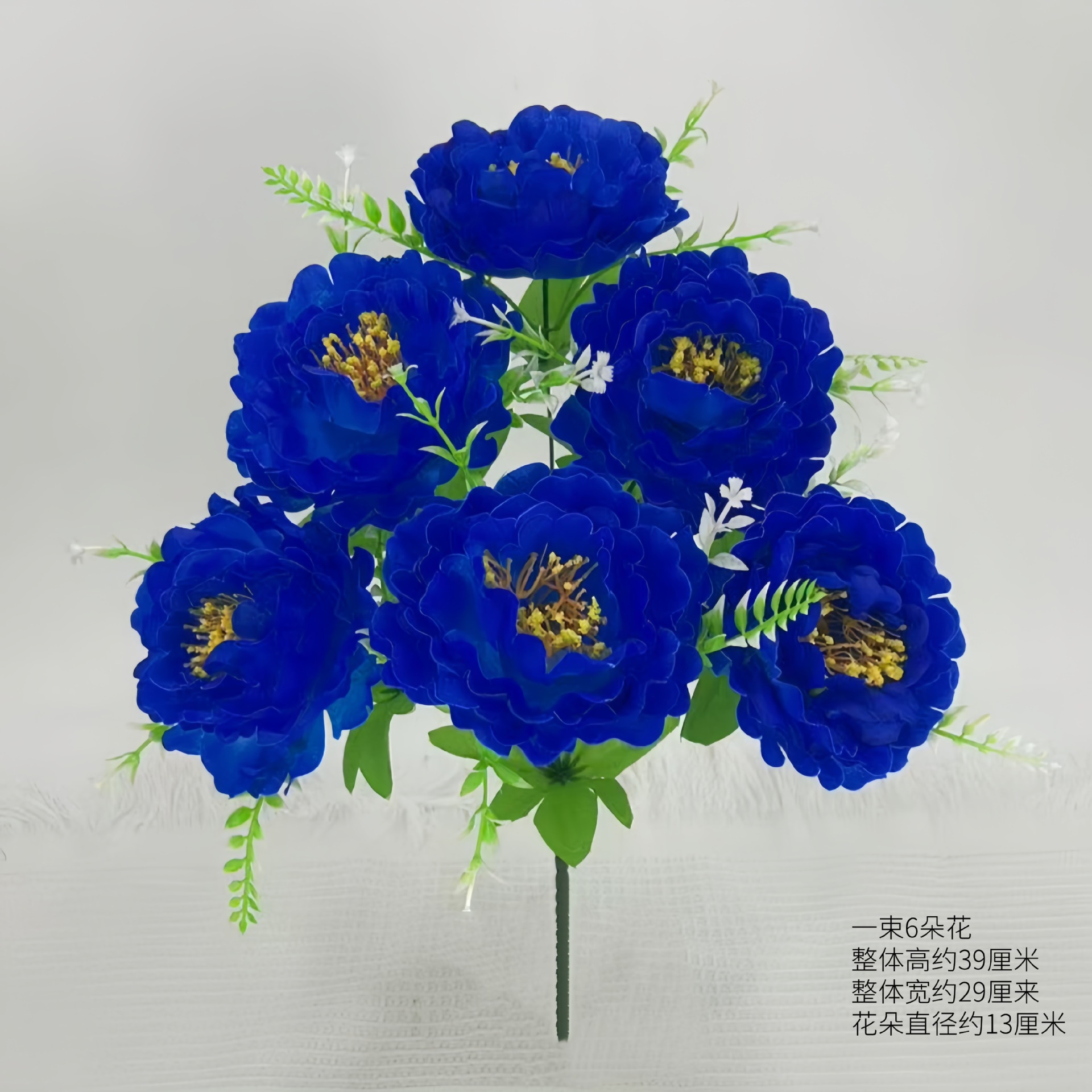 Peonía de imitación de flores 6 auspiciosas flores de peonía decoración de sala de estar flores interiores y exteriores flores de decoración de alta calidad