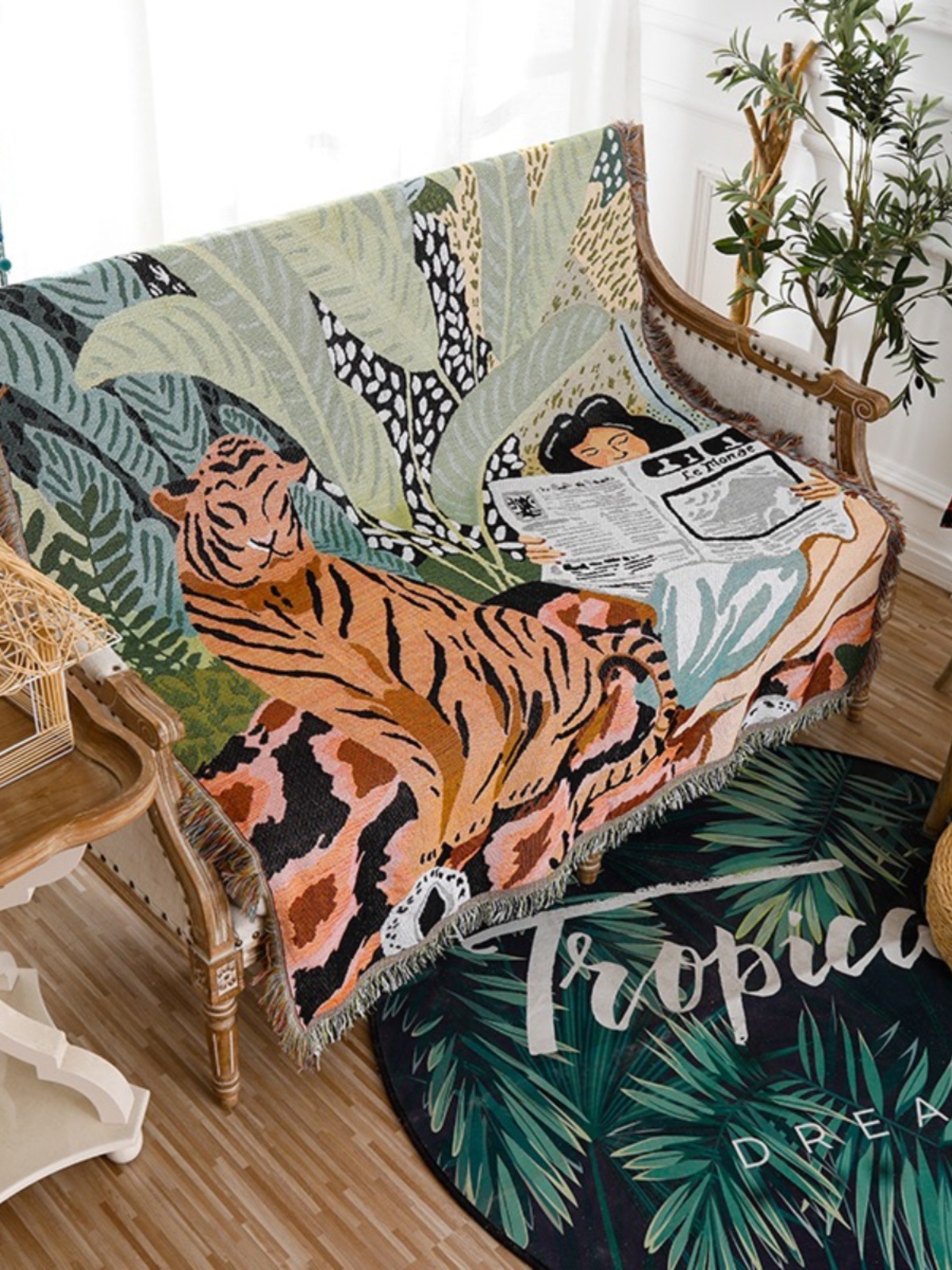 (약간의 불량 및 고아품) 아메리칸 레트로 소파 커버 인스타일 인터넷 연예인 캠핑 담요 도매 도매