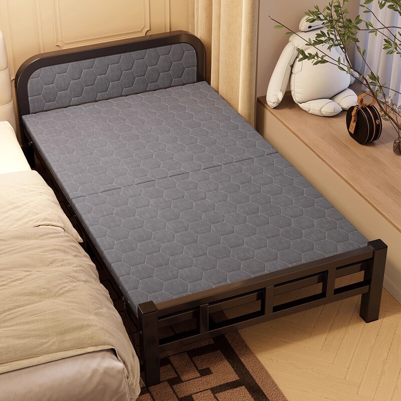 Dormitory iron frame bed, single bed, for home use, adult-sized, suitable for rental apartments, simple iron bed, office nap bed, folding iron bed Dormitory iron frame bed, single bed, for home use, adult-sized, suitable for rental apartments, simple iron bed, office nap bed, folding iron bed