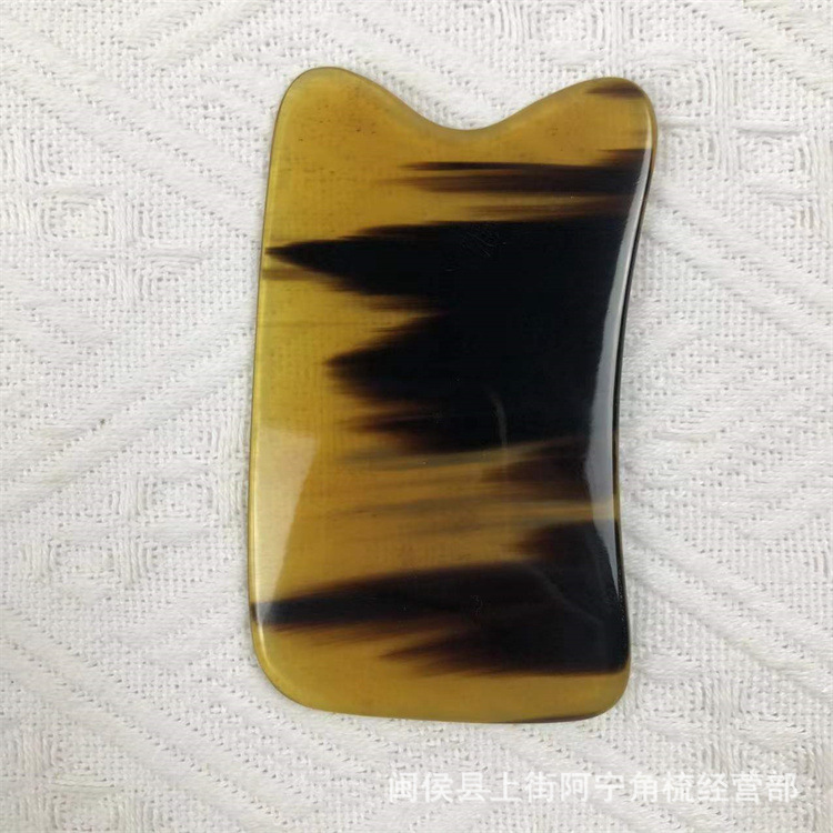 Horn Gua Sha Board Square Scraping Plate with Comb Edge and Meridian Rod for Full Body Massage quality and texture