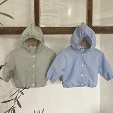 韩版婴幼童装轻薄透气防晒空调服男宝宝夏季防蚊长袖连帽外套