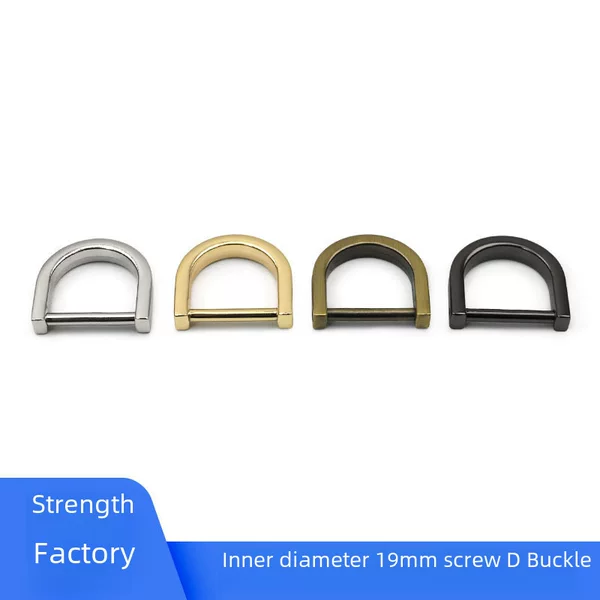 Wholesale inner diameter 19mm metal D-shaped buckle 6-point detachable screw D-shaped buckle ring strap bag hardware accessories d-buckle