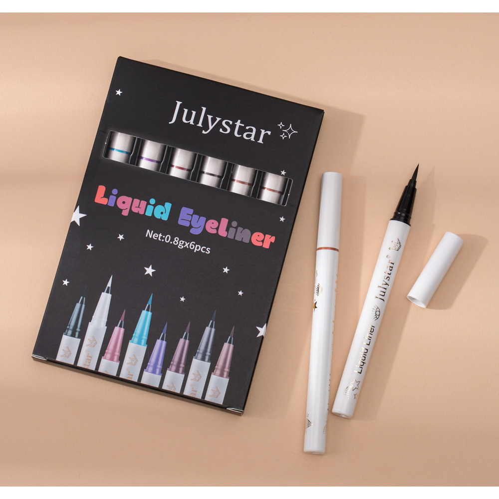 Julystar Non-smudging Long-lasting Waterproof Eyeliner Pen 6-piece set, eye makeup pen wholesale for the under-eye range undefined