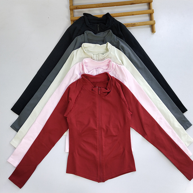 Df Same Style Zipper Long Sleeves! Yoga Fitness Training Jacket Zipper Long Sleeve Quick-Drying Tight-Fitting High-Elastic Fitness Clothing for Women Df Same Style Zipper Long Sleeves! Yoga Fitness Training Jacket Zipper Long Sleeve Quick-Drying Tight-Fitting High-Elastic Fitness Clothing for Women