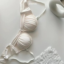 小胸聚拢性感内衣女无肩带防滑无钢圈收副乳贝壳bra文胸罩套装