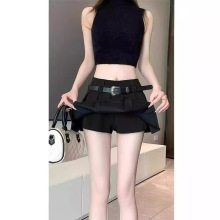 高腰百褶半身裙女夏季2024夏季年新款小众设计感显瘦辣妹超短裙子