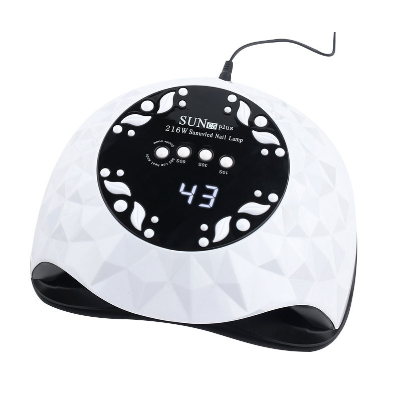 Lámpara de uñas de alta potencia Amazon de 216W, lámpara de fototerapia para uñas, secado rápido, lámpara de curado de gel para uñas de salón, lámpara de curado de esmalte de uñas, transfronteriza