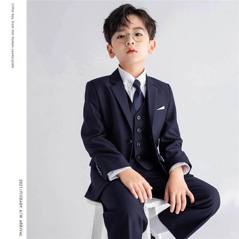 Children's Suit Set for Boys, Stylish Boys' Birthday Party Outfit, Flower Boy Performance Attire, Thickened for Autumn and Winter Children's Suit Set for Boys, Stylish Boys' Birthday Party Outfit, Flower Boy Performance Attire, Thickened for Autumn and Winter