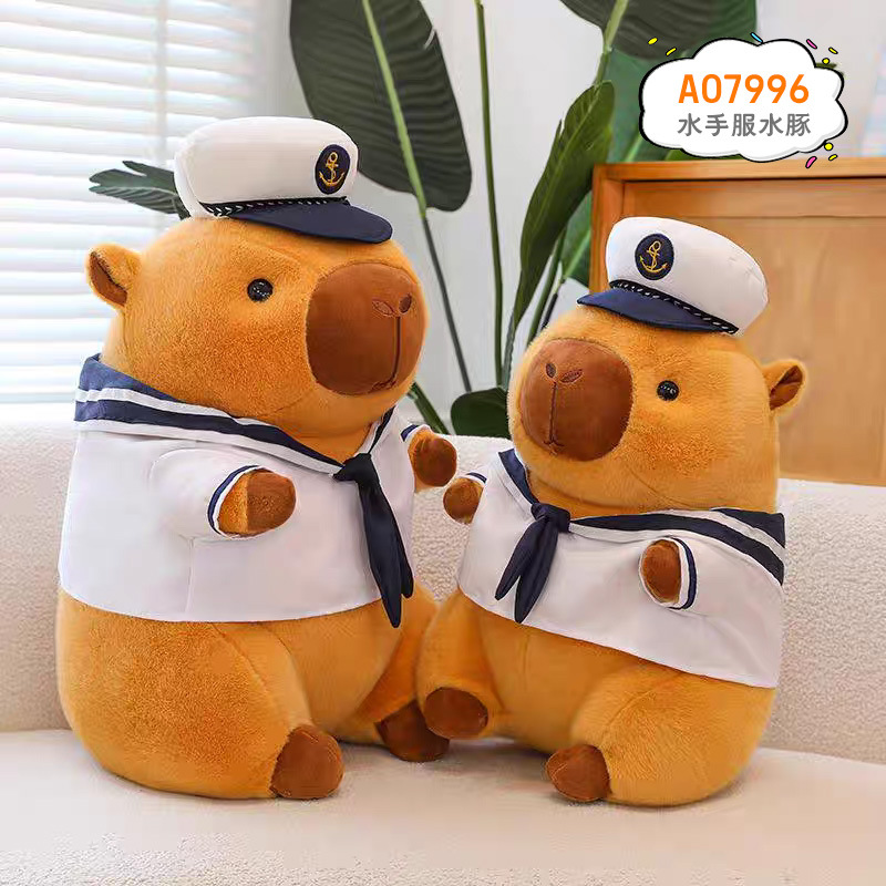 Nueva muñeca marinero marino carpincho intercambiar muñecos de peluche regalo de cumpleaños muñeca de trapo al por mayor