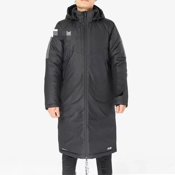 New winter training coat for sports, long over-the-knee, thickened, windproof, warm, waterproof, down-padded jacket