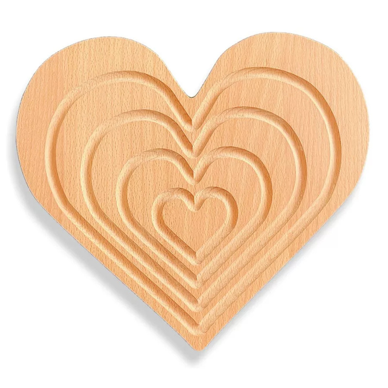 Heart-shaped Tray Ornament Wooden Tray Cake Tray Coffee Bread Dinner Plate Farmhouse Home Decoration BSCI Certification