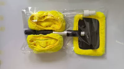 and Dropshipping of Car Windshield, Car cleaning tools - 1-set-square-plate-retractable-pole-5-coral-velvet-covers-spray-bottle