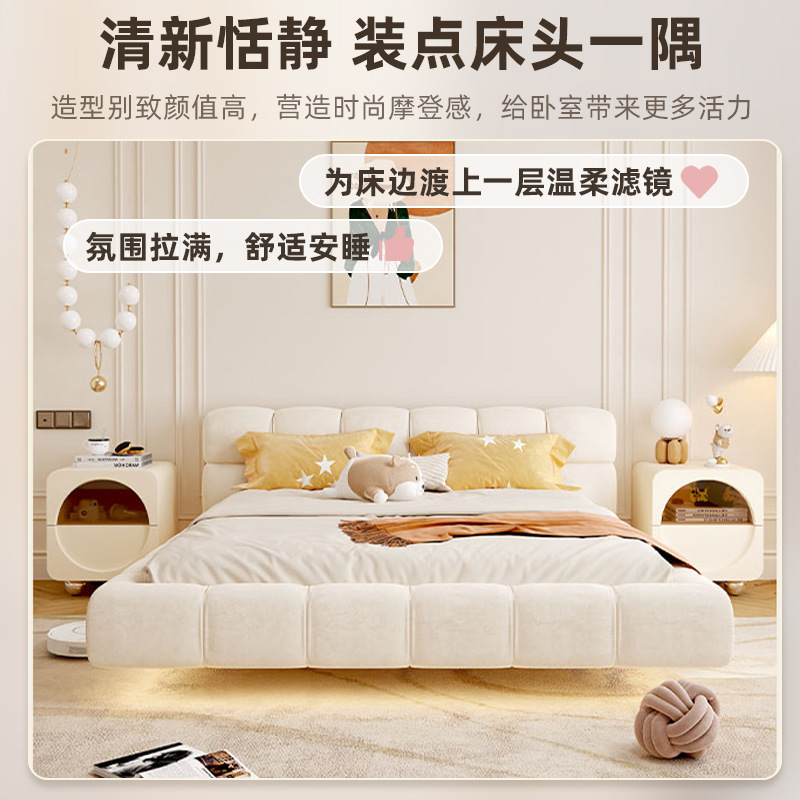 Estilo crema mesita de noche luz dormitorio de lujo simple moderno diseñador creativo de madera maciza pequeñas niñas mesita de noche