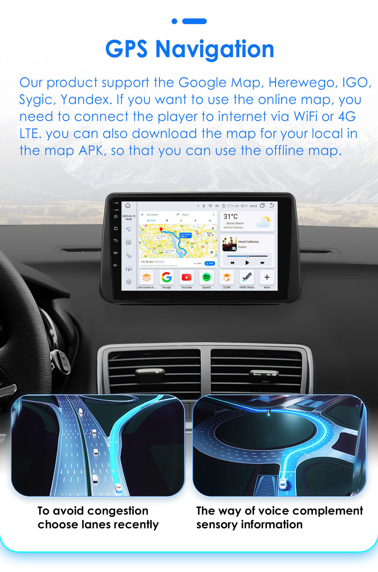 9inch Suitable for 09-14 Opel Meriva Android Smart Large-Screen Car Bluetooth Gps Navigation All-In-One Machine