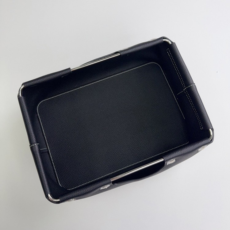高级感轻奢桌面零食化妆品收纳筐遥控器钥匙玄关真皮高档收纳篮|undefined