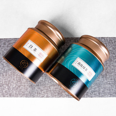 New Product Creative Large Metal Sealed Universal Tea Can Half Pint Small Green Tangerine Black Tea Round Enamel Iron Empty Box