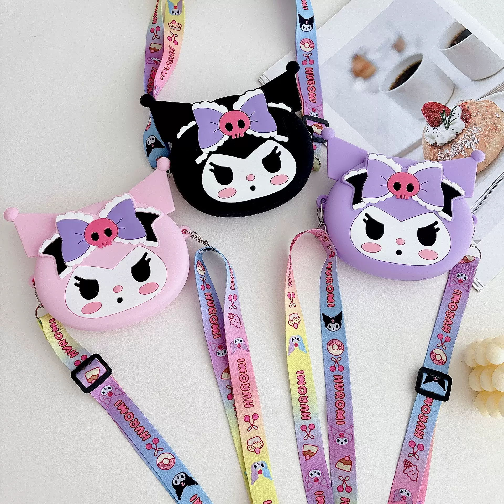 跨境卡通库洛米硅胶零钱包女士户外旅行包包可爱女斜挎包厂家直发