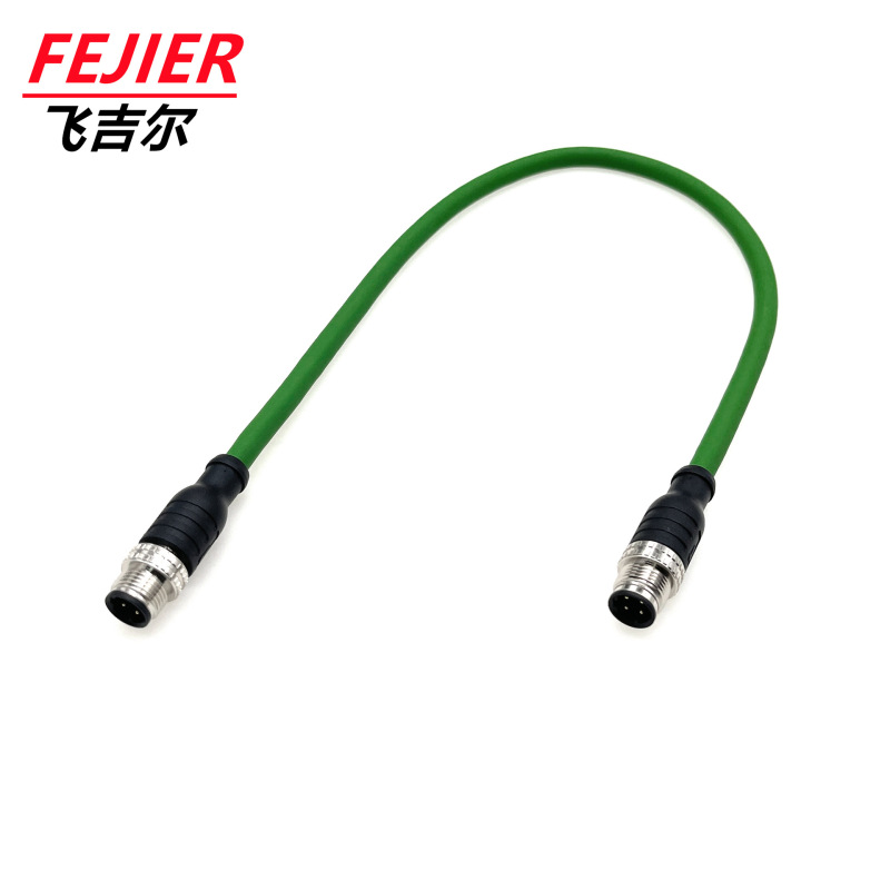 M12 Profinet Connector D-Coded 4-Core Green Pur Industrial Camera Ethernet Bus Connector M12 Profinet Connector D-Coded 4-Core Green Pur Industrial Camera Ethernet Bus Connector