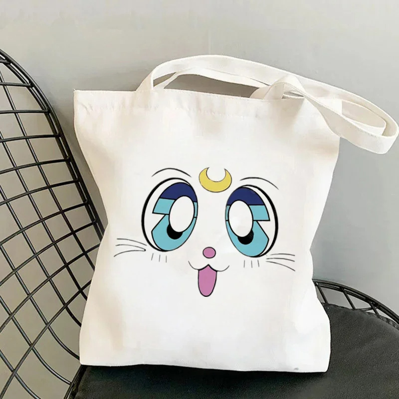 Comercio exterior Sailor Meow impresión Kawai bolsa Harjuku bolsa de compras damas lienzo bolsa de mano casual para niñas