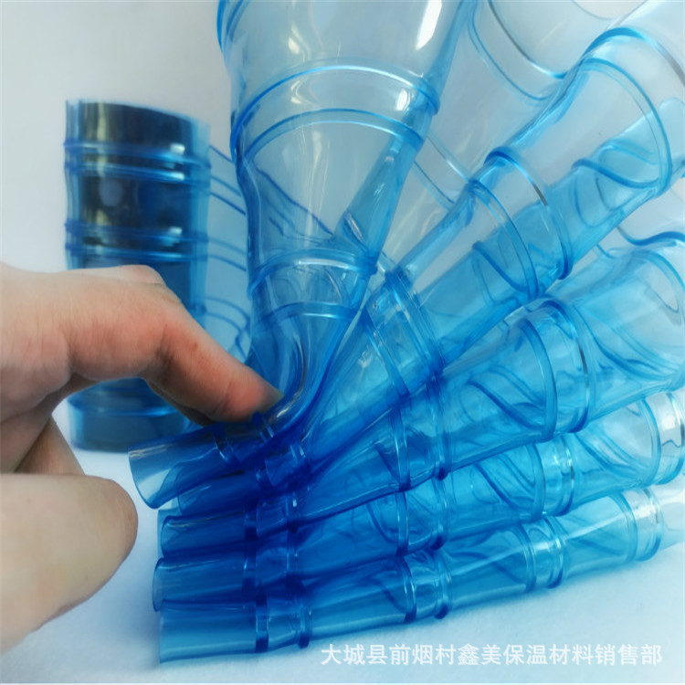 Henan low-temperature resistant cold storage soft door curtain cold storage mouth transparent blue stripe insulation door curtain glue large quantity free processing
