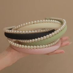 Korean Version Pearl High Crown Hairband for Women 2023 New Spring and Summer Elegant and Sophisticated Wash Face Hair Band Accessory
