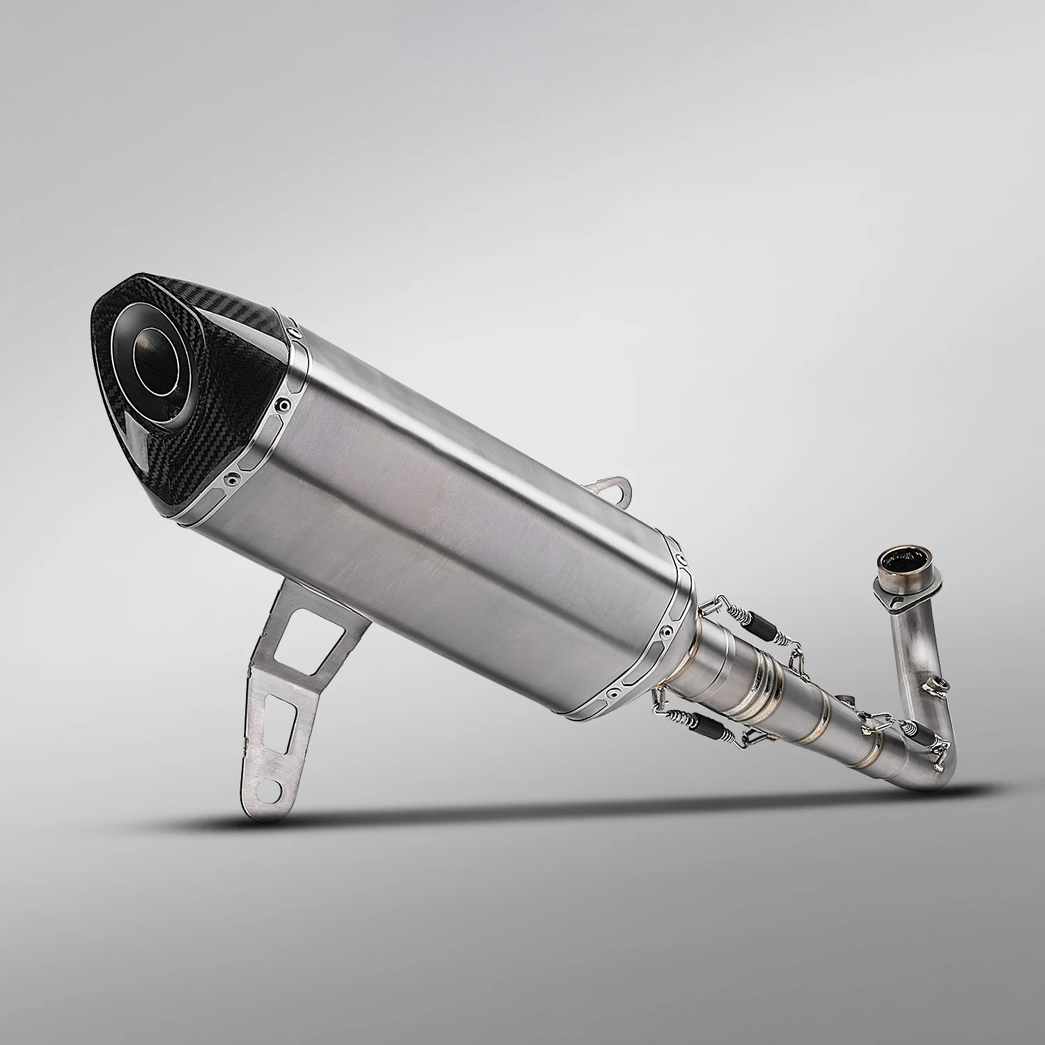 Zontes 368G/E Modified Exhaust Pipe Front Section and Tailpipe, Zontes 400g Dedicated Exhaust, Non-Destructive Installation