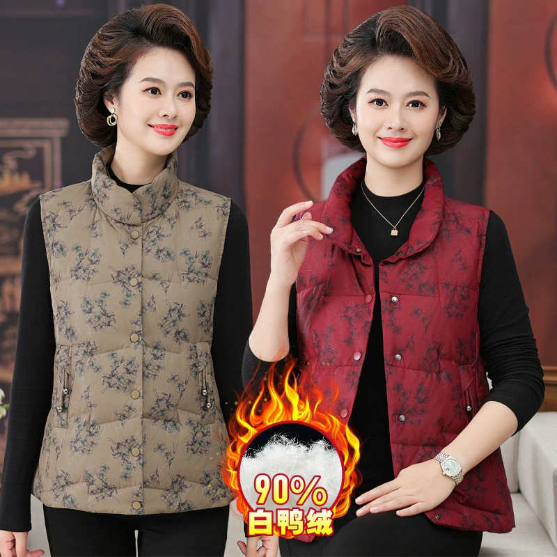 Мама осенне-зимний жилет пуховик новый пожилой утолщенный жилет бабушки жилет среднего и пожилого возраста женское теплое пальто