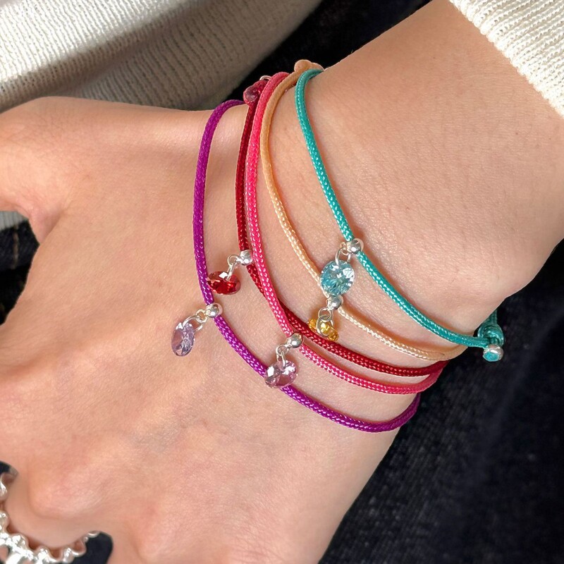 Colorful Woven Bracelet with Zircon Pendant, Multi-Layered, Versatile, Sweet Girly Style, Adjustable Dopamine Bracelet for Women