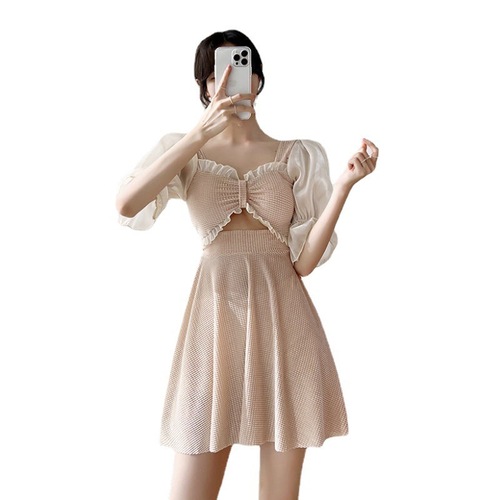 Women's Swimsuit, Skirt-style One-piece Korean Version, Ins-style Super Fairy Conservative, Cover Stomach, Slimming, Teenage Girl, Hot Spring Vacation Swimsuit, Wholesale