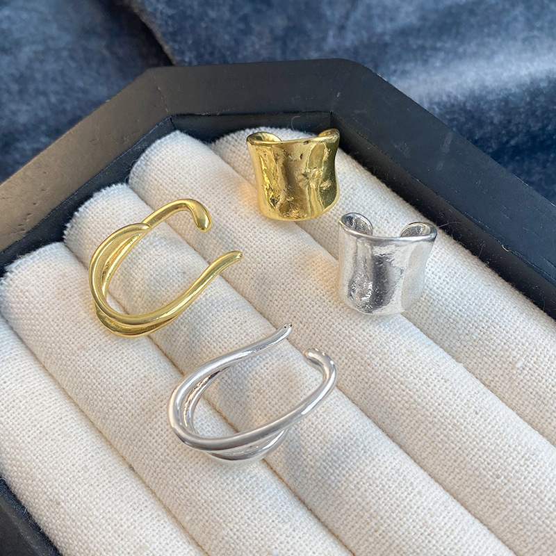 Eco-Friendly New Geometric Ear Cuffs, Unique Niche Retro Earrings, Light Luxury, High-End Feel, Elegant and Simple Design Ear Accessories