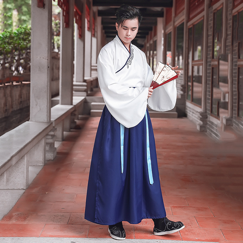 卒業写真改良された古代衣装漢服女性中国風クロスカラー古代スタイル男性武術スーツ学生カップルスーツクラススーツ|undefined