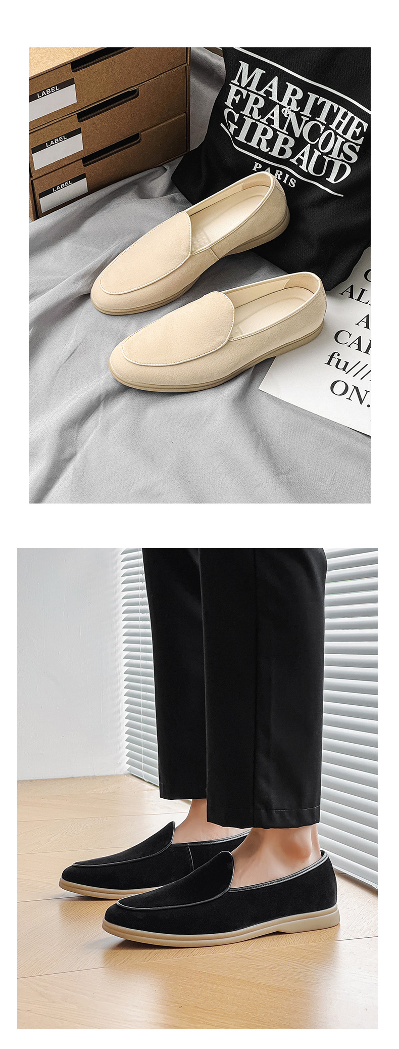 Men's Shoes Formal Shoes Spring New Loafers One Foot Stirrup Soybean Shoes_vogvips.com