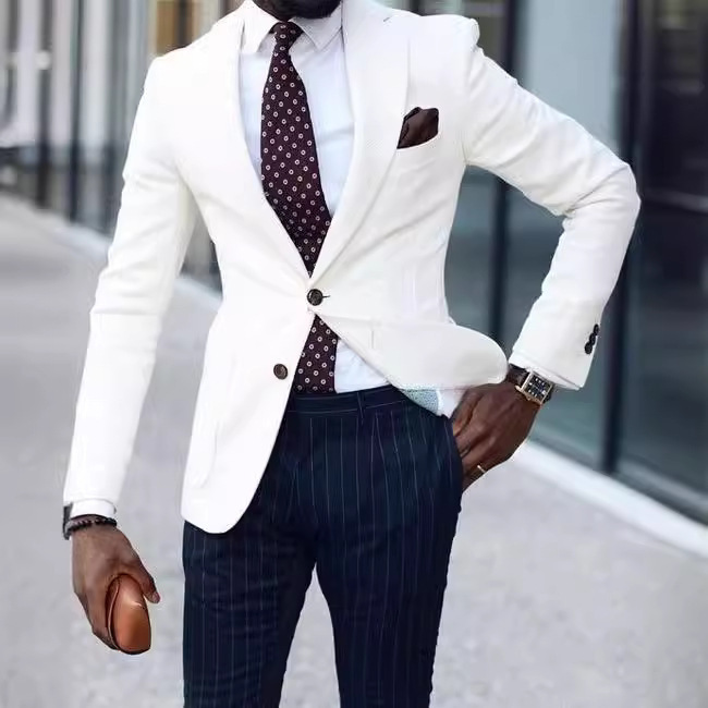 Cross-Border Foreign Trade Men's Spring Tops Business Casual Double-Button Printed Blazer Men's Suits Large Size Casual Cross-Border Foreign Trade Men's Spring Tops Business Casual Double-Button Printed Blazer Men's Suits Large Size Casual