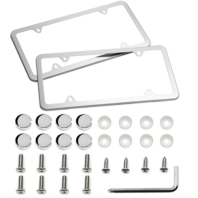 Factory Direct Sales 4-Hole American License plate holder/license plate holder - silver-price-per-piece